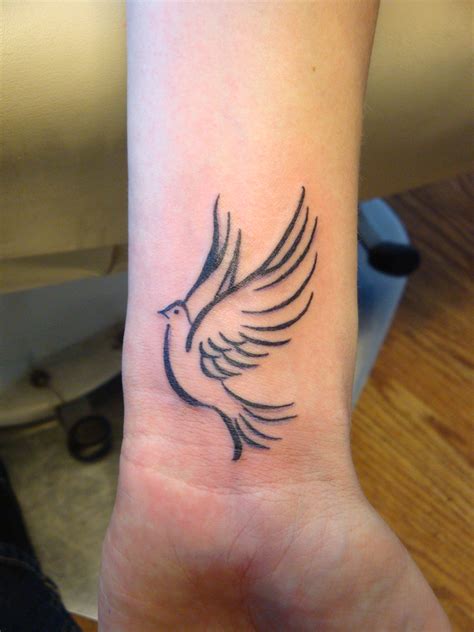 Dove Wrist tattoo Tattoos, Dainty tattoos, Hand tattoos