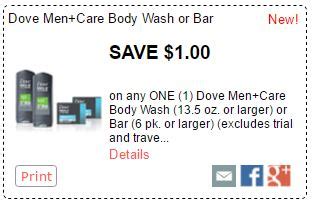 Dove Men's Body Wash Coupons Printable