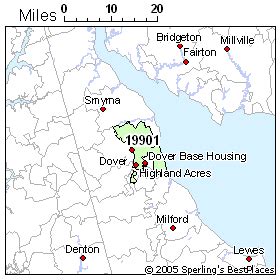 Dover DE Zip Code Map