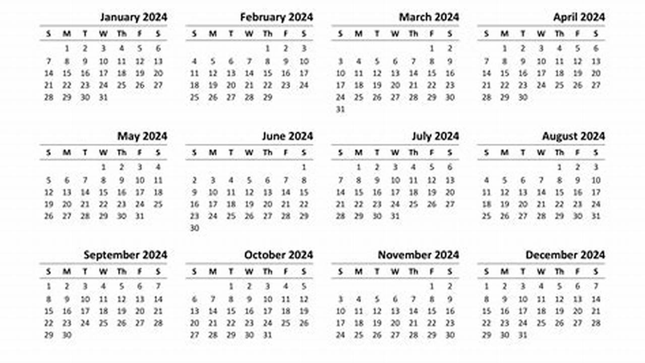 Download This Calendar Template For Year 2024., 2024