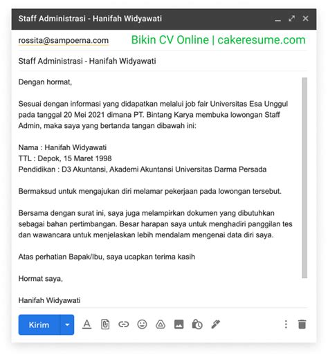 Download Contoh Cv Via Email Images