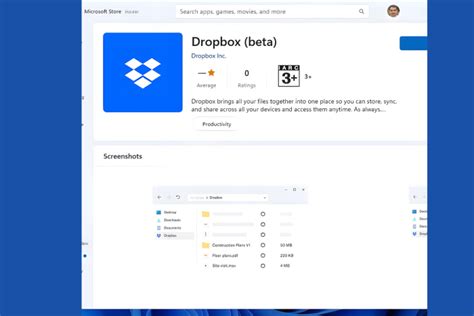Download Dropbox (beta) for Windows from the Microsoft Store