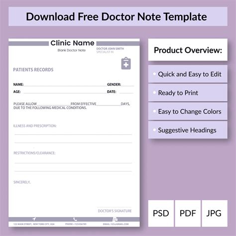 Download Free Doctor Note Template - $0 - Master Bundles