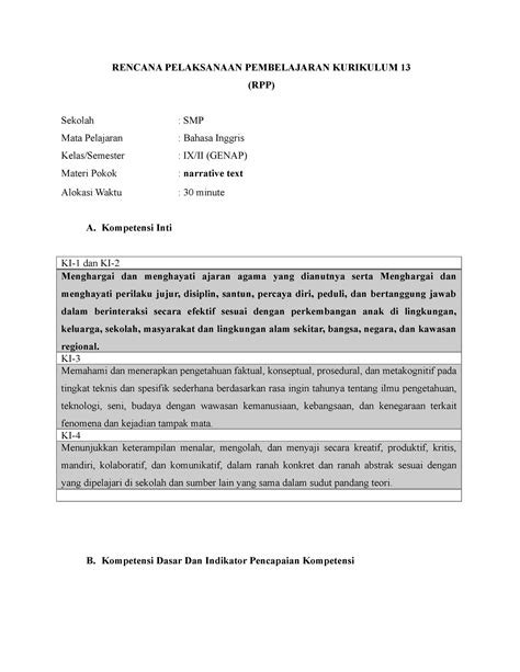 Download Rpp Narrative Text Kurikulum