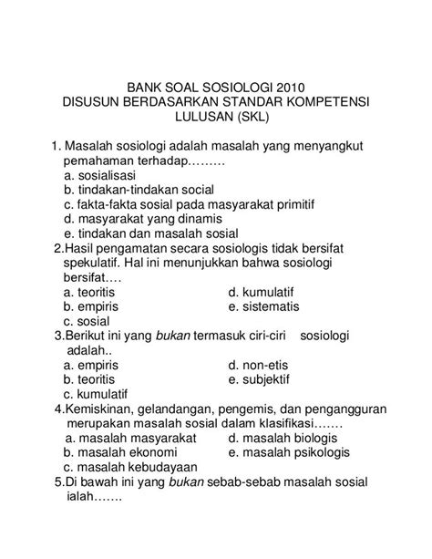 Download Soal Sosiologi Indonesia