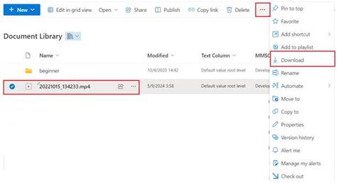 Download Video From Sharepoint