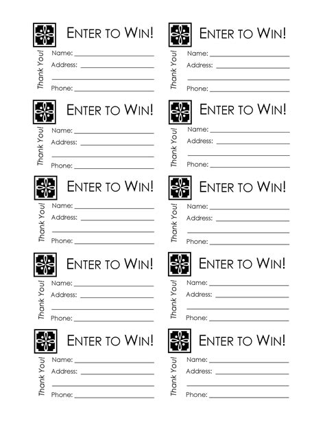 Downloadable Free Printable Raffle Tickets