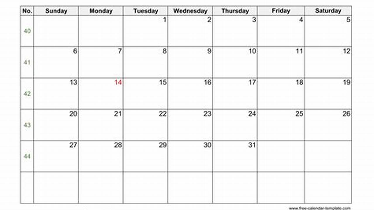 Downloadable October 2024 Calendar Google