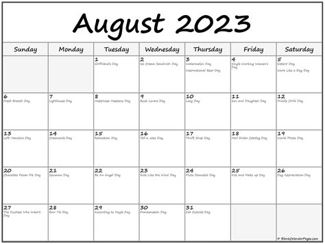 August 2023 calendar free printable calendar
