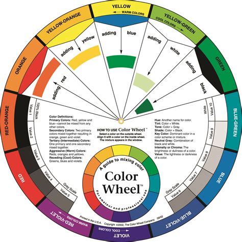 Downloadable Free Printable Color Wheel For Artists