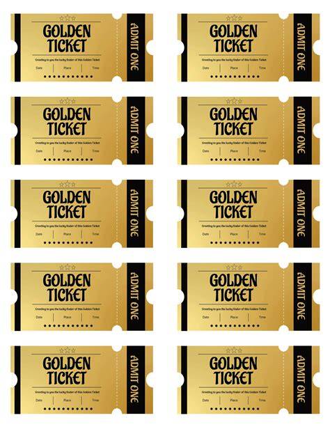 Downloadable Golden Ticket Template – Free Editable Template & Examples ...