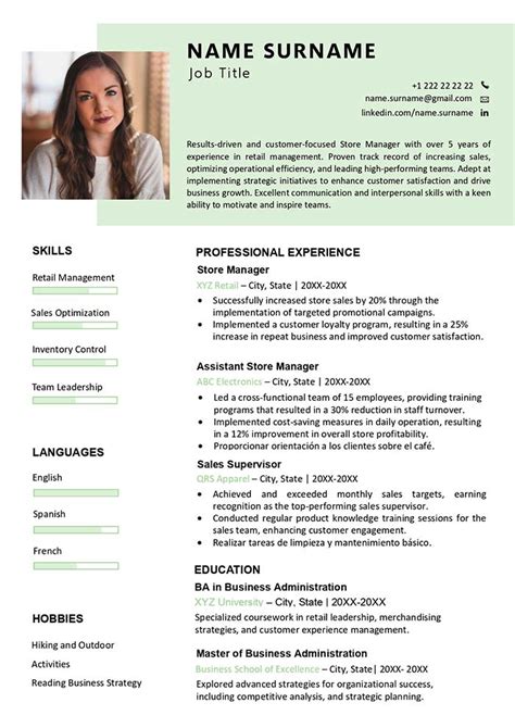 Downloadable One Page Resume Template Word Free