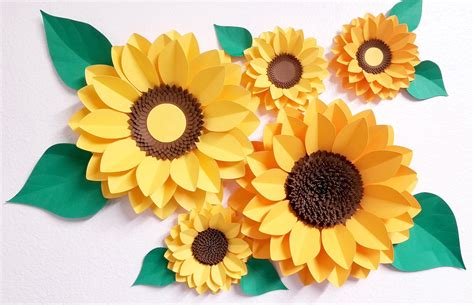 Downloadable Paper Sunflower Template