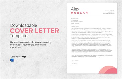 Downloadable Printable Downloadable Cover Letter Template Free