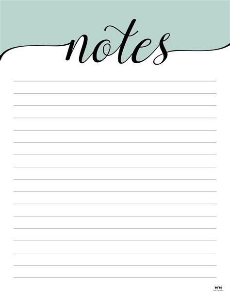 Downloadable Printable Notes Page