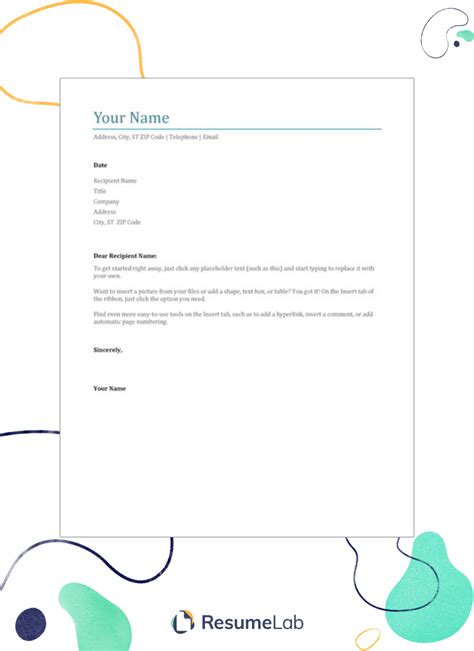 Downloadable Word Document Downloadable Cover Letter Template Free