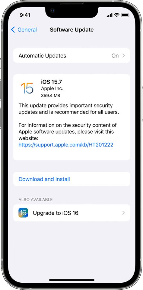 Downloading and installing ios 15 update