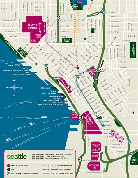 Seattle Map Tourist Attractions