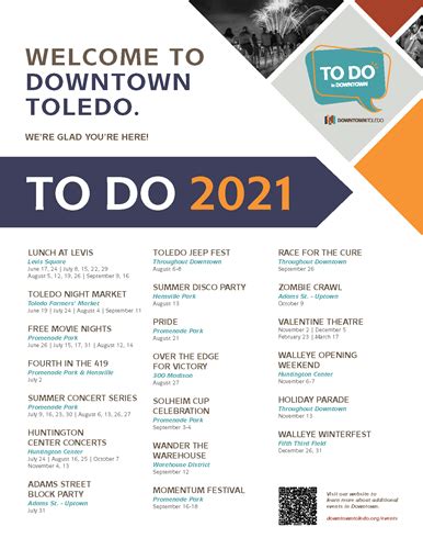 Downtown Toledo Events Calendar
