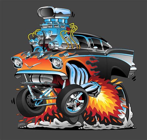 Drag Race Car Cartoon