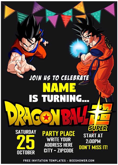 Dragon Ball Z Invitations Template Free