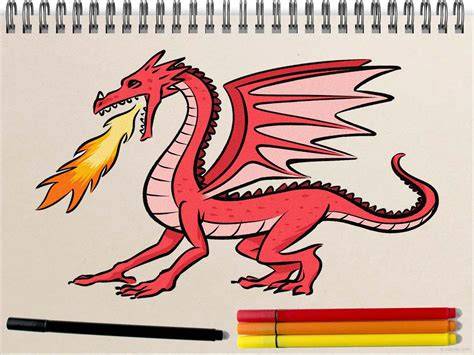 Dragon Drawing with Color