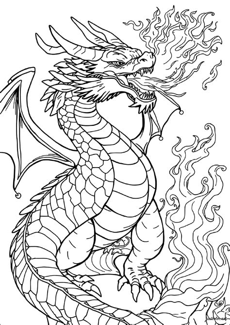 Dragon Feu à Colorier