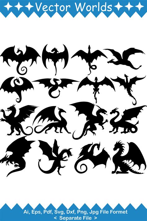 Download Dragon Silhouettes SVG File - SVG Design Files