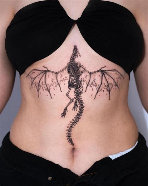 Dragon Sternum Tattoo