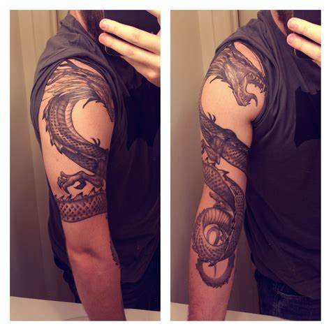Dragon tattoo arm and shoulder Dragon tattoo, Wrap