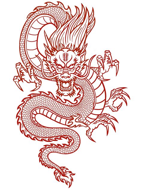 Dragon Tattoo Stencil