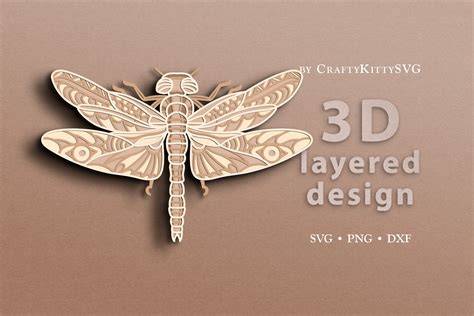 Download Dragonfly 3D Layered SVG Cut File