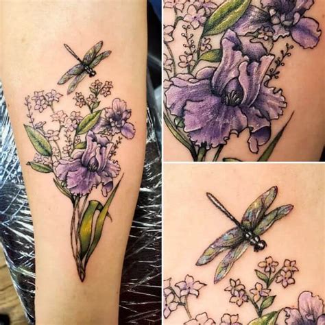 Dragonfly And Flower Tattoos