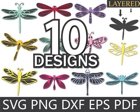 Download Dragonfly Bundle Cut Files