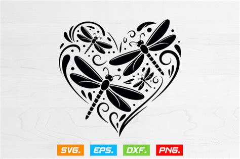 Unleash the Magic with Dragonfly Heart SVG: A must-have for crafting enthusiasts!