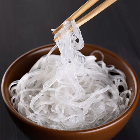 Draining glass noodles