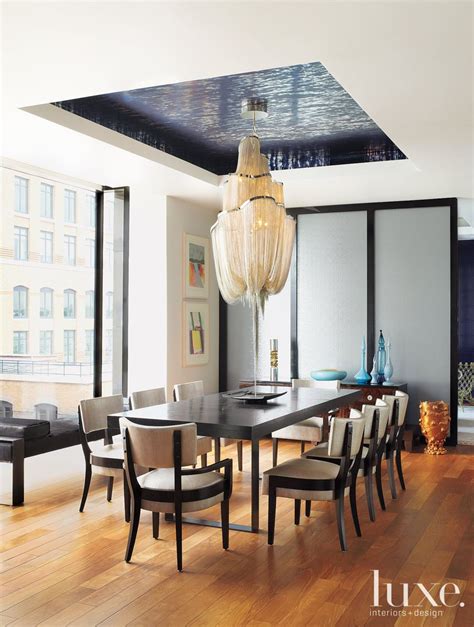 Dramatic chandelier hanging from a high ceiling