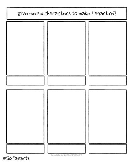 Draw 6 Characters Template