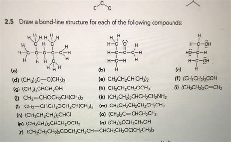 Draw A Bond Line Structure For Each Of The Following Compounds