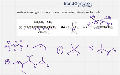 Draw A Line Angle Formula For The Following Structural Formula