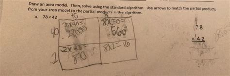Draw An Area Model Then Solve Using The Standard Algorithm