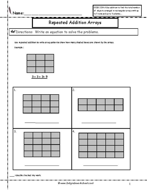 Draw Arrays For Each Of The Repeated Addition Problems