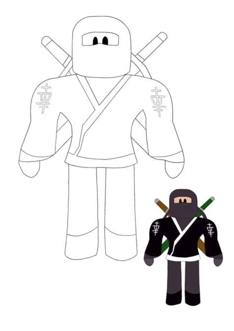 Draw Roblox Ninja with sample Coloring Pages - Roblox Coloring 