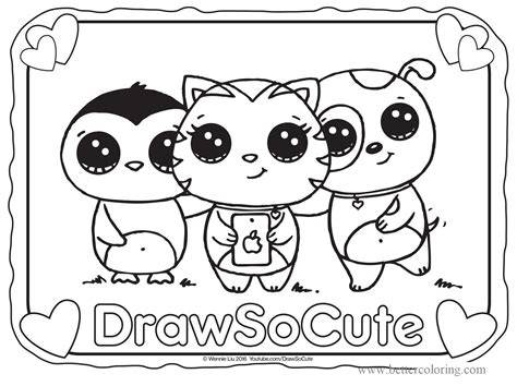 Draw So Cute Coloring Pages Animals
