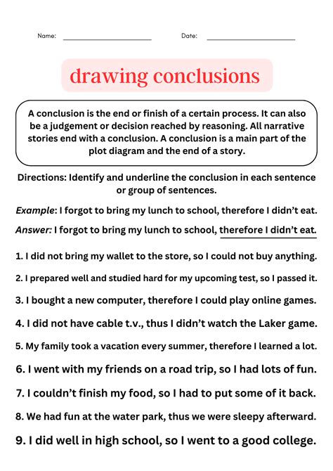 Drawing A Conclusion Worksheet