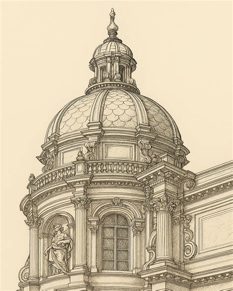 Drawing Baroque Art Architecture