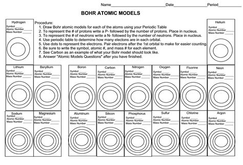 Drawing Bohr Models Worksheet 28+ [ Drawing Atomic Models Worksheet