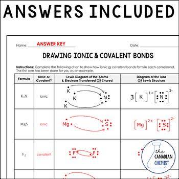 Drawing Covalent Bonds Worksheet With Answers