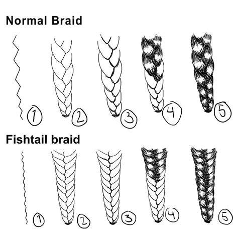 Drawing Fishtail Braids