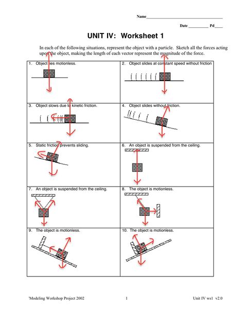 Drawing Free Body Diagrams Answer Key
